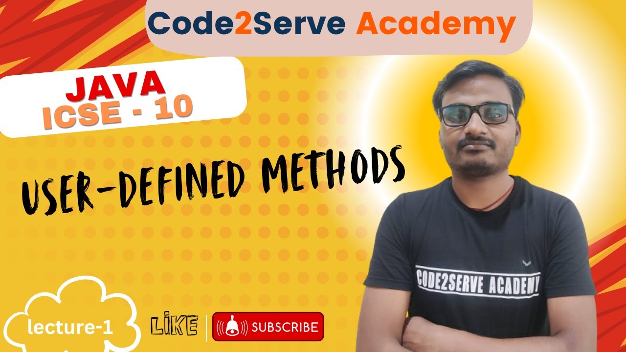 User Defined Methods || Chapter 3 || Lecture 1 || ICSE 10 || Ram Sir ...