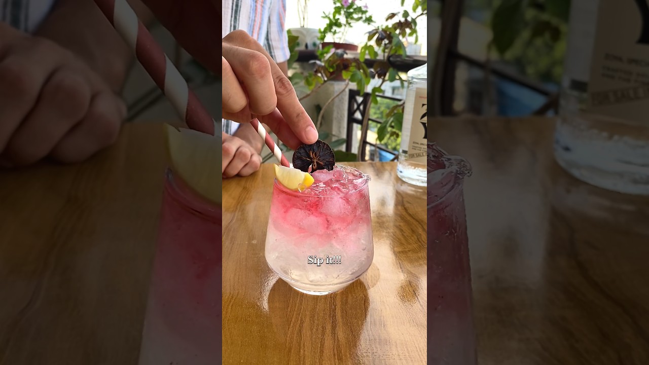 Coconut Hibiscus Gin Cocktail 🌴 🌺 