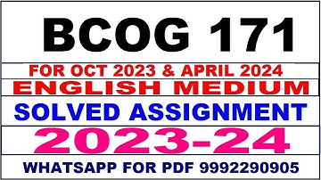bcog 171 solved assignment 2023-24 | bcog 171 solved assignment in english 2024 | bcog 171 2024