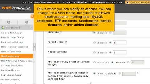 How to modify an account in WHM