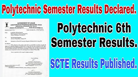 Polytechnic Semester Results Declared // Polytechnic 6th Semester Results // Polytechnic Results