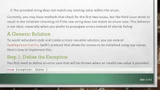 How to Throw Exceptions for Invalid Enum Values in Swift