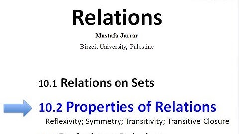 8.2 Properties of Relations