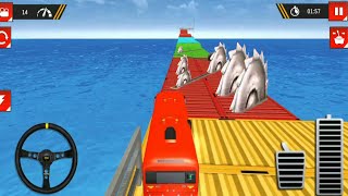 Impossible bus driving master android gameplay 2020 | red color Bus Android and iOS gameplay screenshot 4