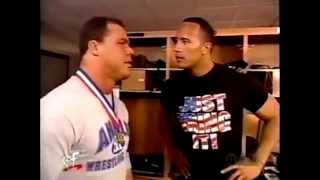 Kurt Angle and The Rock backstage
