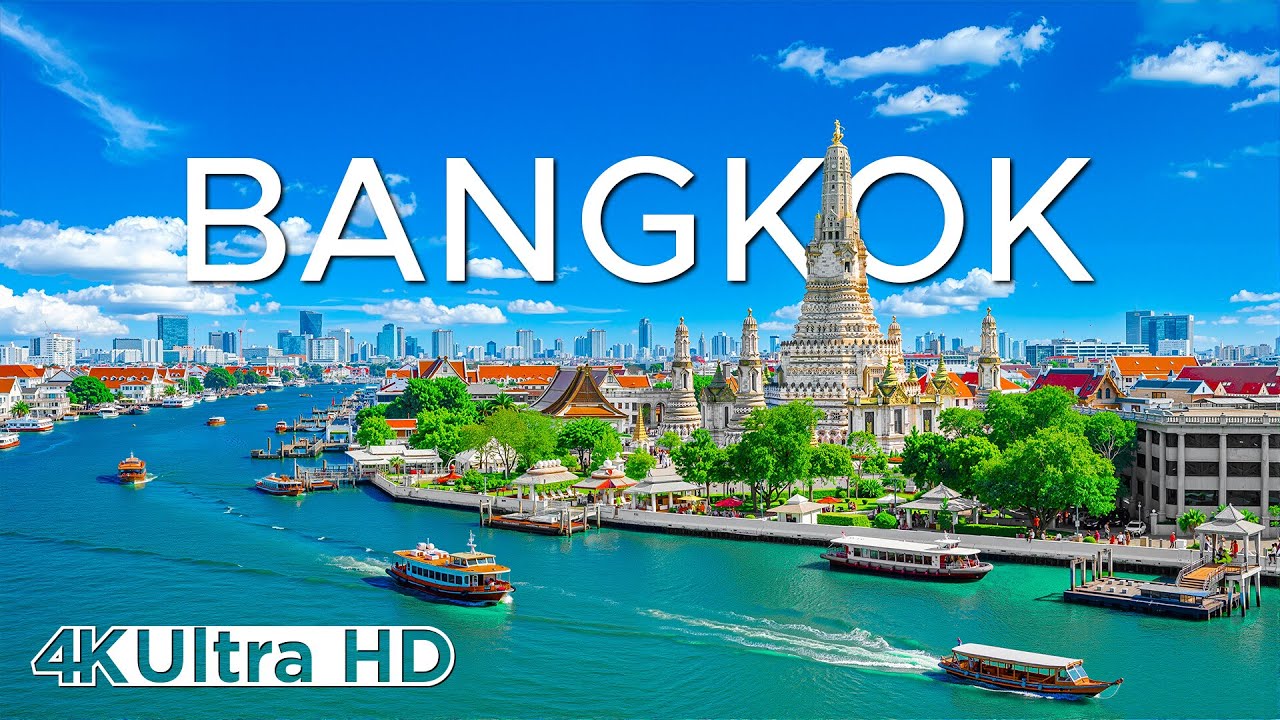 Bangkok in 4K | City Lights, Cultural Landmarks & Peaceful Urban Ambience