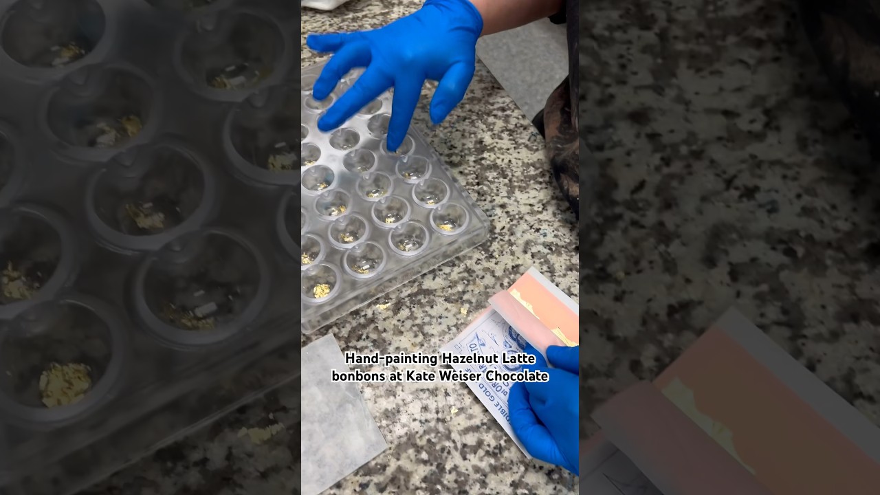 Hand-painted Hazelnut Latte bonbons! 😍🍫 