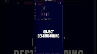 Do JavaScript Object Destructuring Like This 😍😍 #shorts #youtubeshorts #programming #javascript