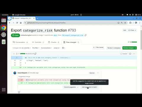 Suggest/commit changes directly on a GitHub PR