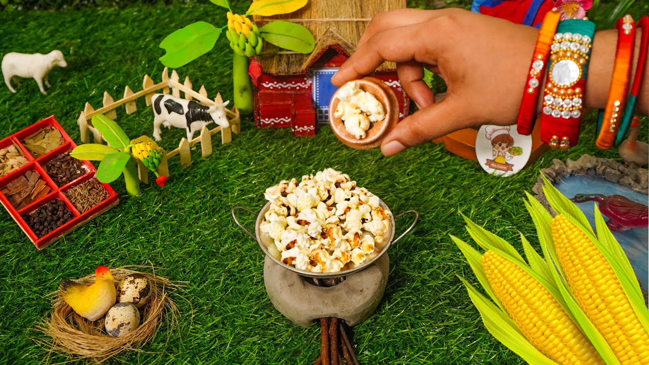 Perfect Miniature Popcorn 🍿 | Mini Popcorn Recipe | Miniature Cooking | Mini Cuisine