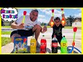 COKE AND MENTOS EXPERIMENT vs STOMP ROCKET!!!! Stomp Rocket Toy Review!!!!
