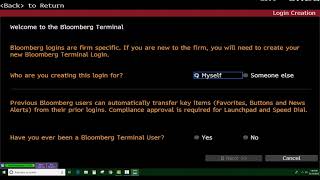 Bloomberg Account Creation