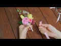 コサージュ・ブートニアの作り方〜組み方・リボン・巻き上げ完成まで〜　ブーケデザイナーSakie [HanaSakie］How to make a corsage / boutonniere