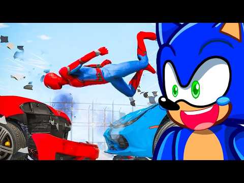 Reacting To INSANE GTA 5 SPIDERMAN Car Crashes!