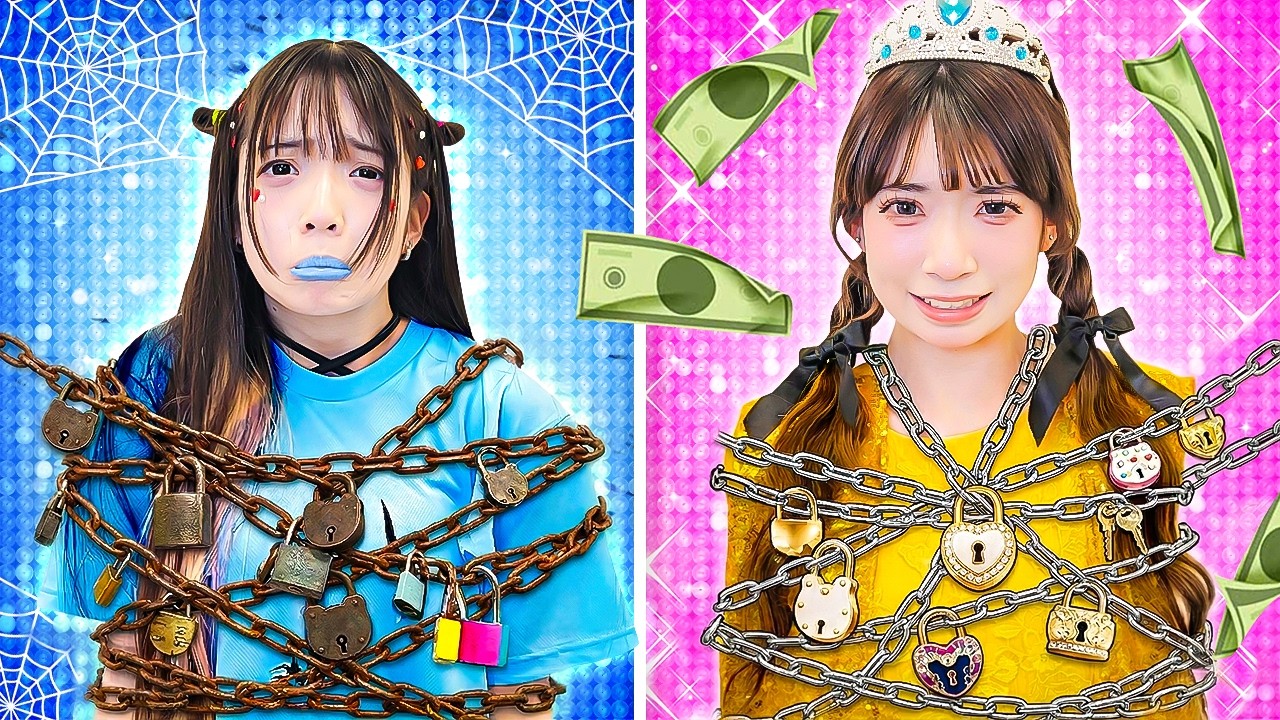 金持ちの鎖VS貧乏の鎖！鍵を開けて脱出できるのはどっち？【対決 