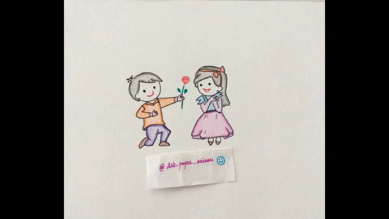 How To Draw Cute Couple Step By Step Youtube