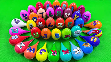 Alphabet Lore 🏳️‍🌈 Finding Hidden A to Z Opening Slime & Clay Eggs, Dropds Mixing! Relaxing ASMR