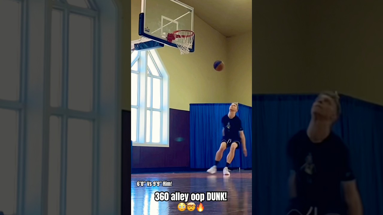 360 Alley Oop DUNK! - 9’9” Rim! 😳🤯🔥