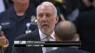 Gregg Popovich Earns 1000th Win on Spurs Late Rally
