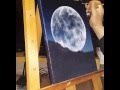 Full moon painting acryl, oil, tutorial, how to paint