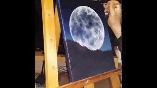moon painting easy oil paint tutorial acryl paintingvalley