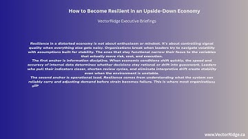 How to Become Resilient in an Upside-Down Economy