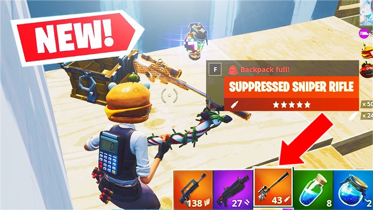 *NEW* Legendary Suppressed Sniper Rifle Gameplay (Fortnite)