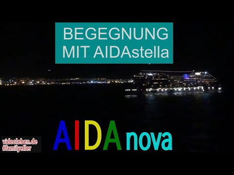 Encounter with the AIDAstella on the AIDAnova off Gran Canaria