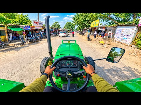 John Deere Tractor POV Driving Through Village Market 🚜 | 4K HDR ASMR Driving