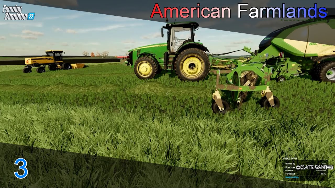 Baling Hay and New Calves! | American Farmlands - Ep3 | FS22 Timelapse