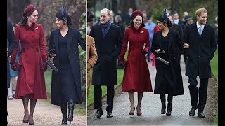 Kate and Meghan arrived at Sandringham in very different dress on Christmas Day