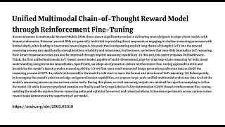 Unified Multimodal Chain-of-Thought Reward Model through Reinforcement Fine-Tuning