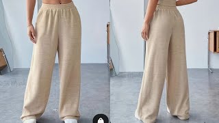 Elastic waistband palazzo pants/ Sewing diy