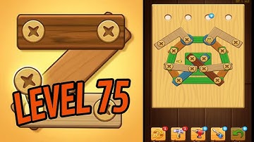🏅 SCREW PUZZLE: Wood Nut & Bolt 🤪 Level 75 🧩 Gameplay Walkthrough