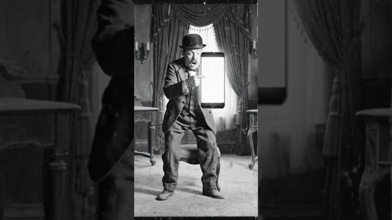 Smartphone Magic in 1920s Silent Film 🎩📱