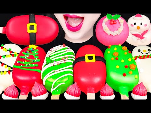 ASMR <strong>CAKE</strong> <strong>POP</strong>, CHRISTMAS WAGASHI 케이크팝 먹방 MUKBANG, EATING