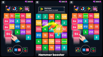 2048 Number Merge Block Puzzle Game Gameplay Android Mobile