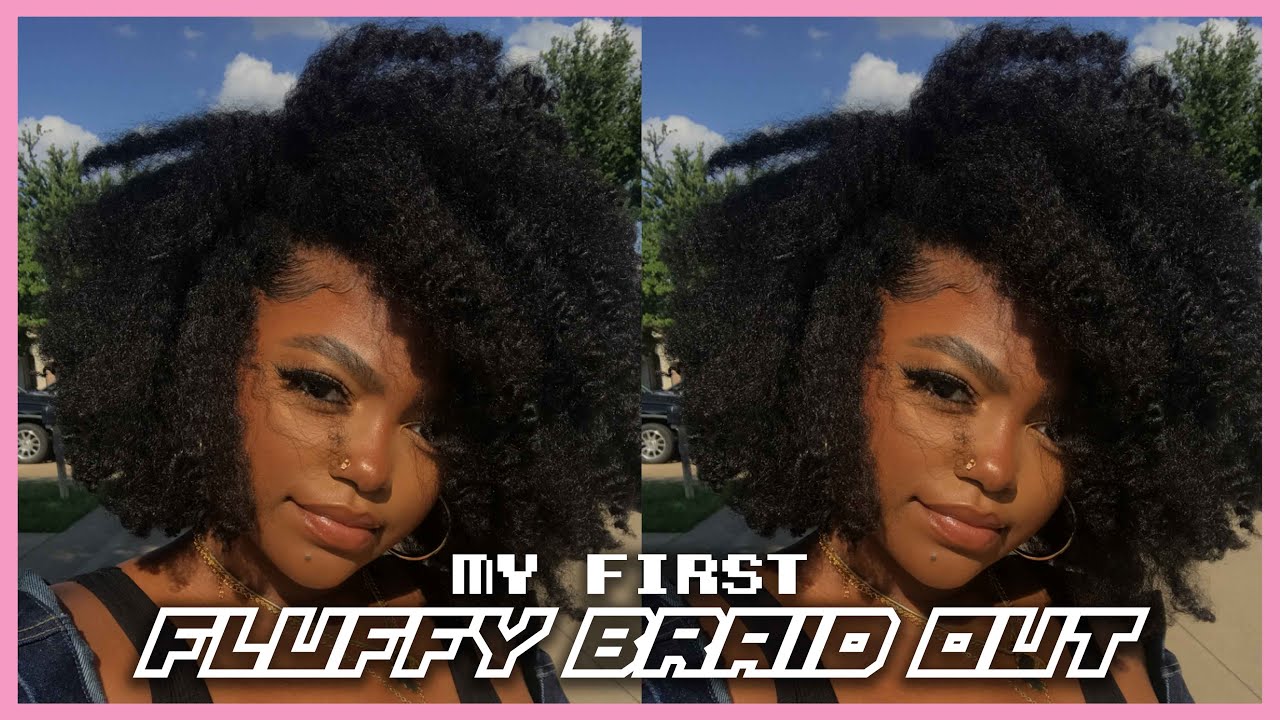 amazing braid out on the first try ✨ fluffy braid out on type 4 natural hair