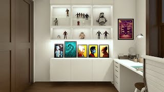 Marvel themed tiny home office in NYC