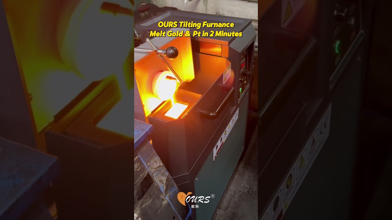 OURS Tilting Melting Furnace | 2-in-1 for Gold & Platinum: Melt in 2-5 Minutes