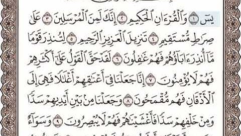 سورة يس 1-10 مكتوبة مكررة