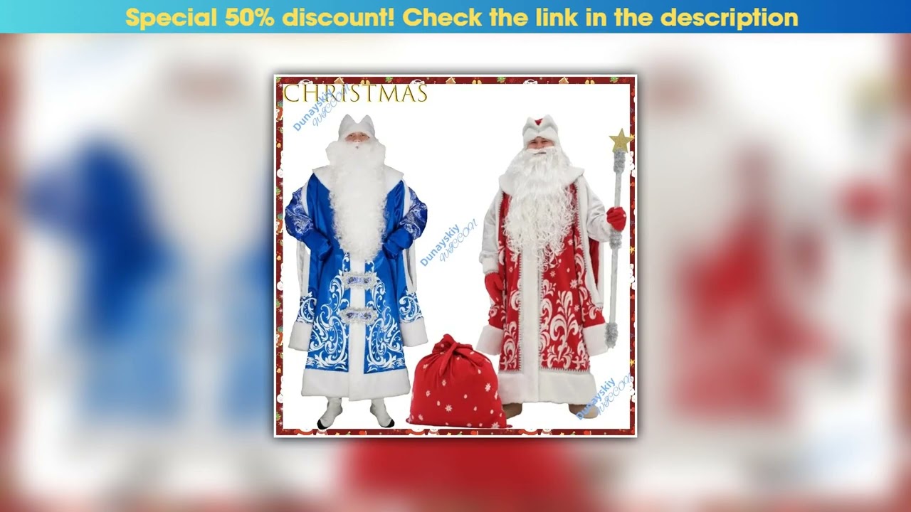 Editor’s Choice Premium Santa Claus Costume Set Green Hair Cosplay Clothes for Christmas Performanc