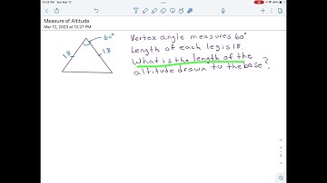 If the vertex angle of an isosceles triangle has a measure of 60 and the length of each leg is 18, …
