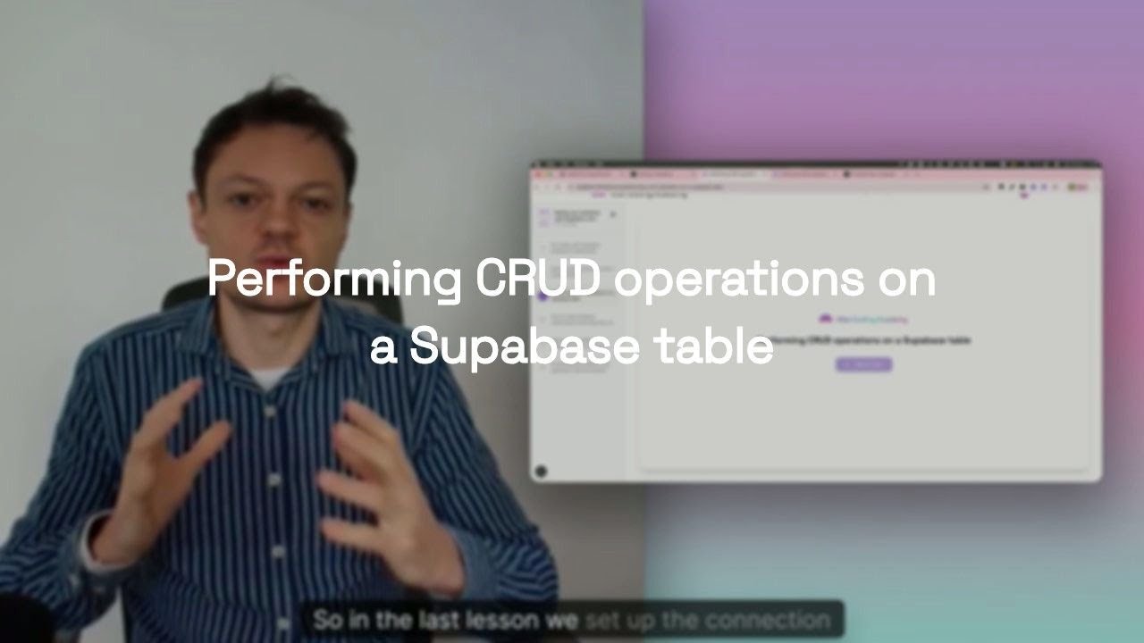 Performing CRUD operations on a Supabase table - YouTube