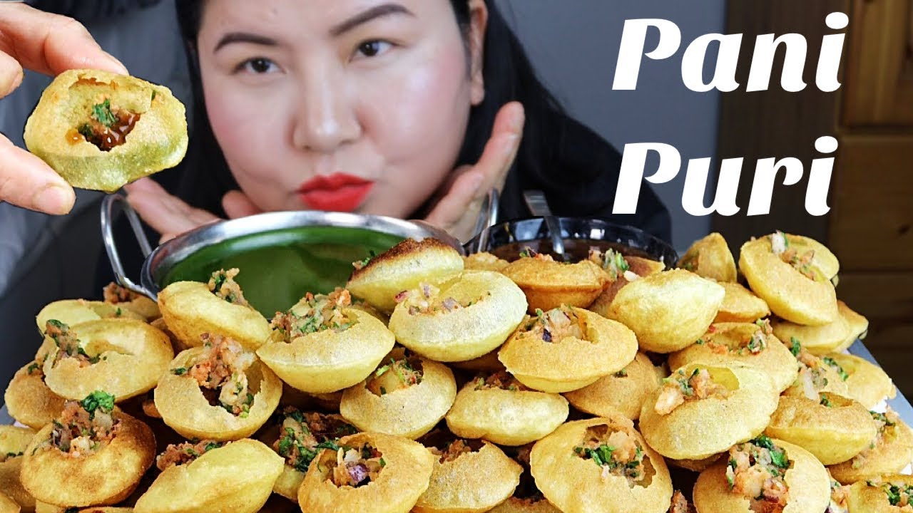 Pani puri / golgappa Indian famous street food MUKBANG/ASMR