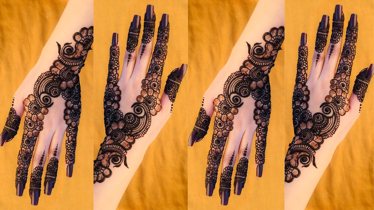 Arabic mehndi design for back hand || Step by step Mehndi design || hennabysid #mehndidesign