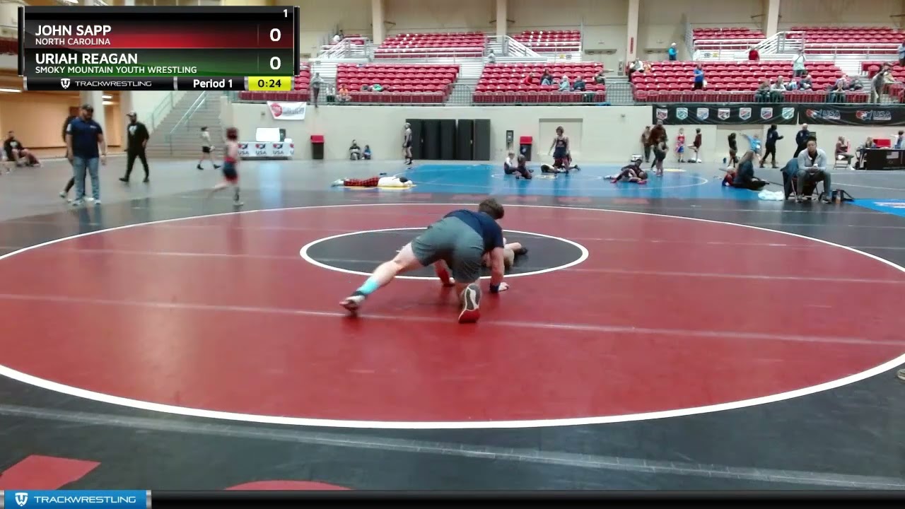 56-57 Lbs Round 1 - John Sapp, North Carolina Vs Uriah Reagan, Smoky Mountain Youth Wrestling 5057