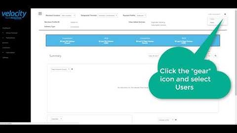 Velocity Virtual Terminal: Creating New User