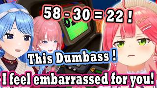 58-30=22?Miko's Elite Math Leaves Suisei & Lui Speechless in BOMBANANA!