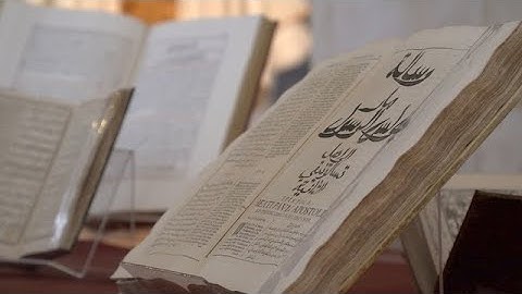 Scrolls and biblical manuscripts on display at the Custody of the Holy Land